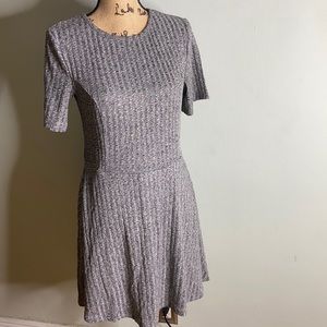 Grey Ribbed Mini Dress